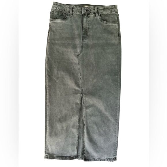 Kut from the Kloth Kendra Maxi Skirt Size 8 Gray Denim Long Neutral Classic - Picture 3 of 6